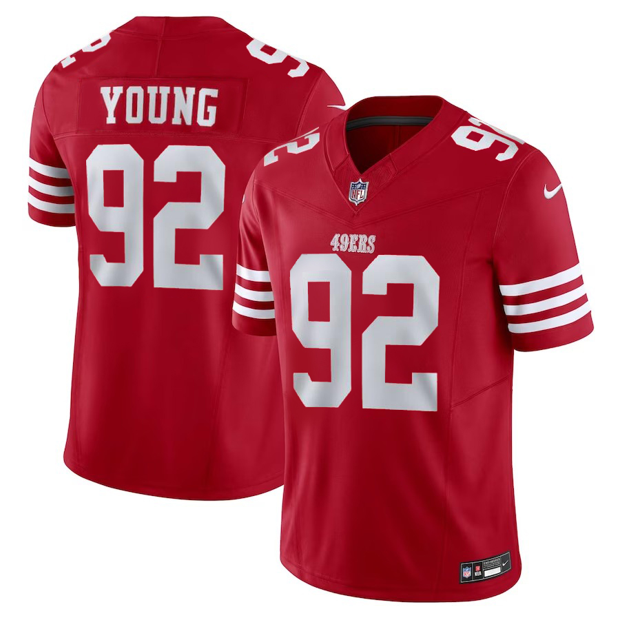 2023 Men NFL San Francisco 49ers #92 Chase Young Nike Vapor F.U.S.E. Limited red Jersey->san francisco 49ers->NFL Jersey